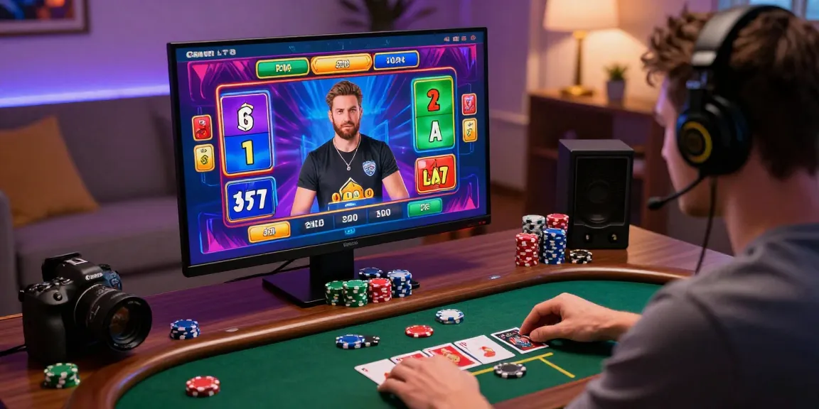 Meilleur casino en ligne France : joueur enthousiaste profitant de jeux en direct avec ambiance chaleureuse.