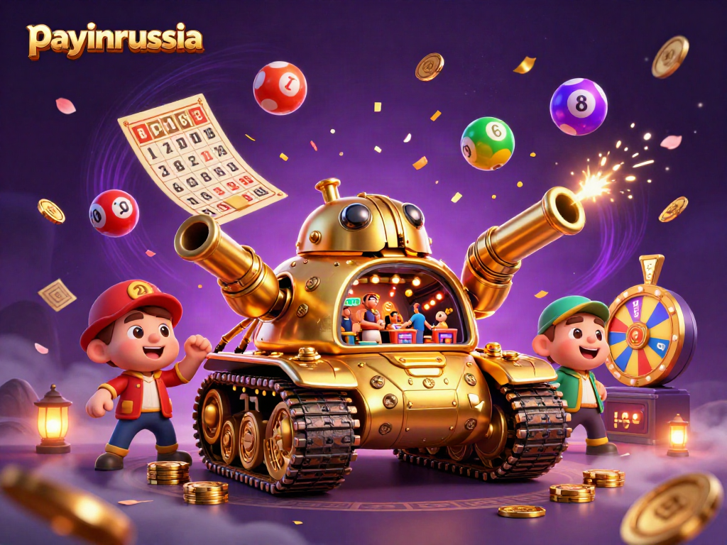Jouer à payinrussia avec une carte virtuelle et un casino miniature. Argent et jeux en fête.
